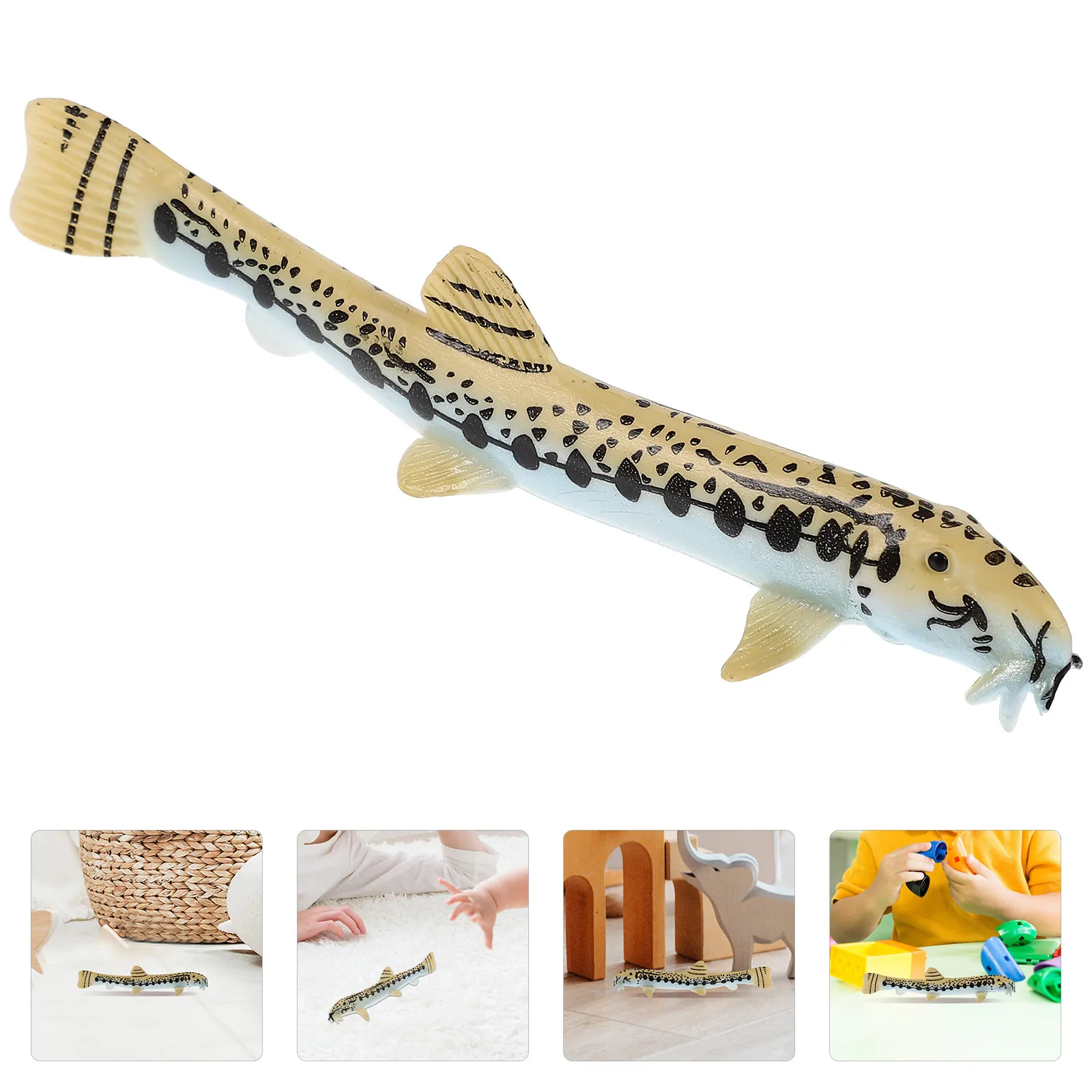 

Sea Animal Cobitis Taenia Linnaeus Hand Painted Realistic Loach Simulation Educational Cognitive Ocean Creature Desktop Ornament