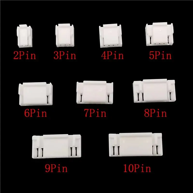 WORTHOWN-GH1.25Mm Pitch JST GH 1.25 Female Socket Socekt Housing Terminal Connector 2 3 4 5 6 7 8 9 10 Pins Pre-Crimped Wire 15C