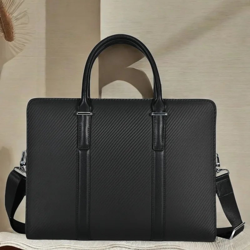 Premium handbag men's genuine leather business computer bag men's casual commuting men's bag high-end shoulder bag password lock