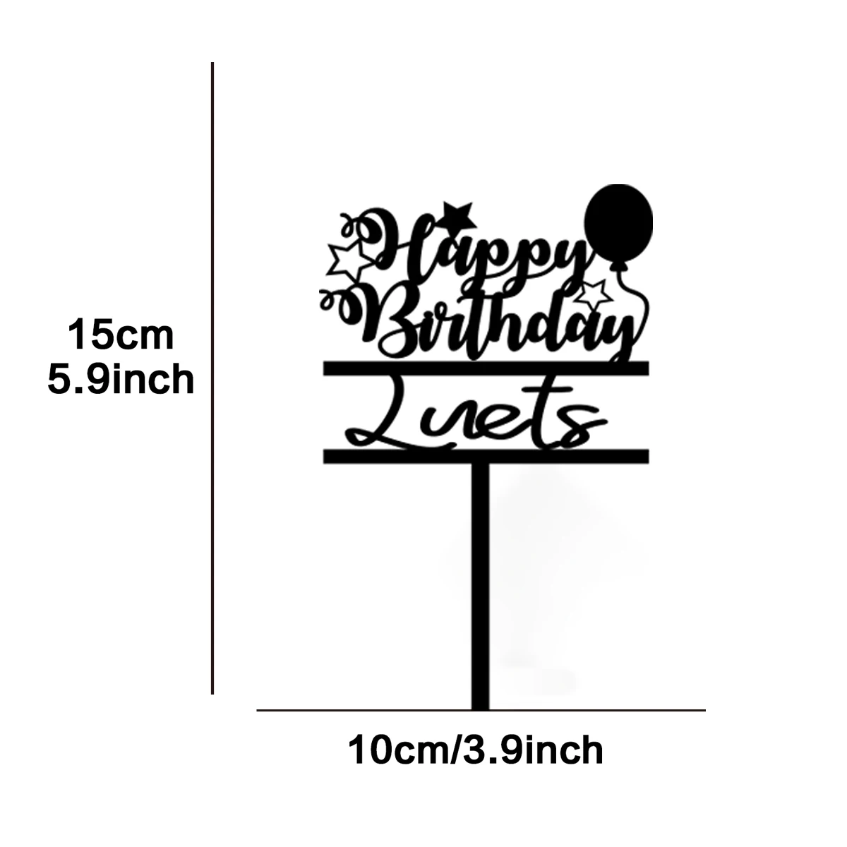 1PC Affordable Happy birthday wishes with star patterns Customized Name Cake Sign Cake Ornaments Unique Birthday Party Décor