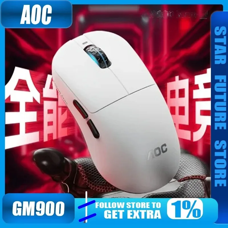 Mouse Nirkabel AOC GM900PRO paw3395 3Mode Ringan Pengisian Cepat Mouse Gaming Esports LOL PUBG CSGO VALORANT Action Delta