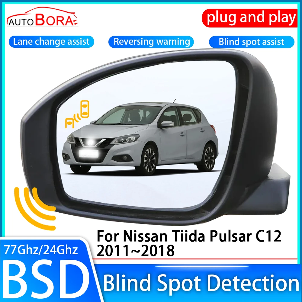 

ZhuCamX Car Blind Spot Detection System BSD BSA BSM Sensor Drive Rear Mirror Monitoring for Nissan Tiida Pulsar C12 2011~2018