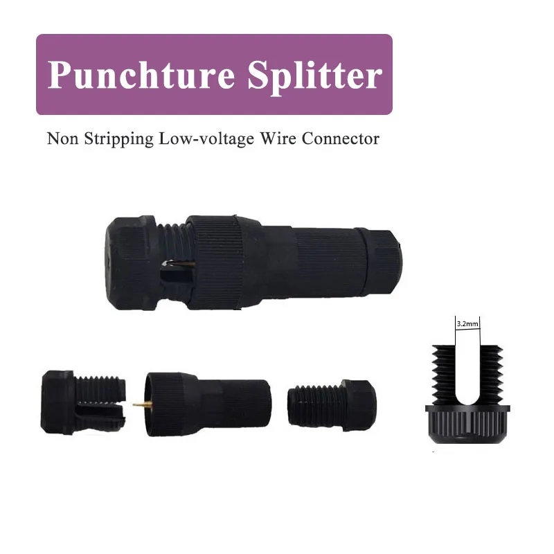 Non Stripping Punchture Splitter Low-voltage Wire Connector for Landscape Light Puncture Connector Distribution Connectors