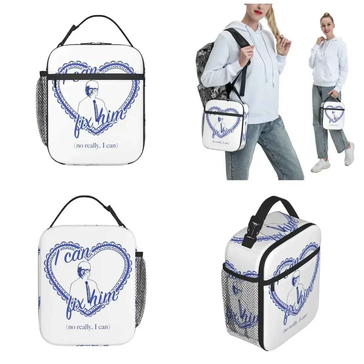 I Can Fix Him Joost Klein Accessories Insulated Lunch Bag For School Funny Meme Food Box Portable Cooler Thermal Lunch Boxes