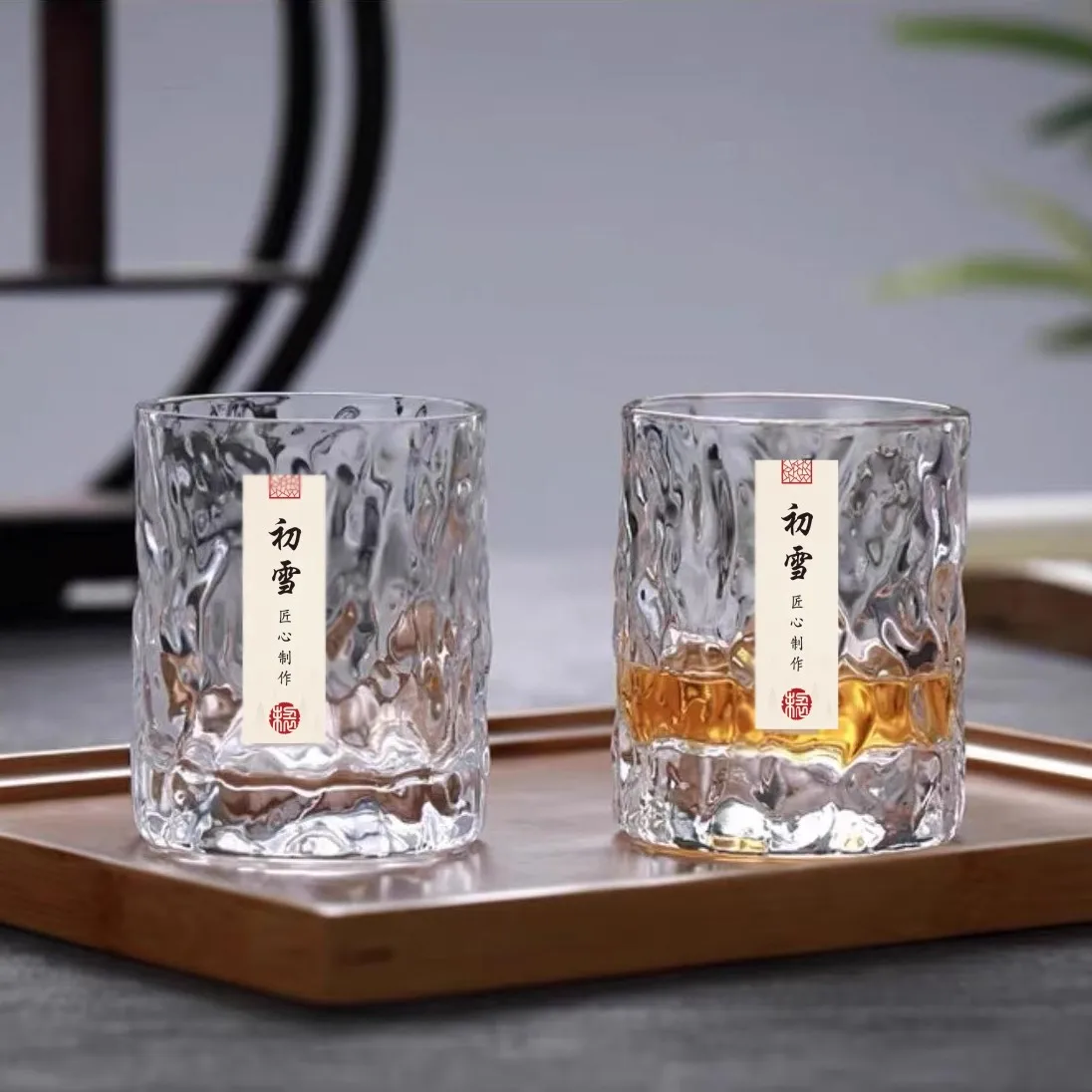 

2pcs Whisky glass High-end high appearance level Japanese creative glass beer glass household cup