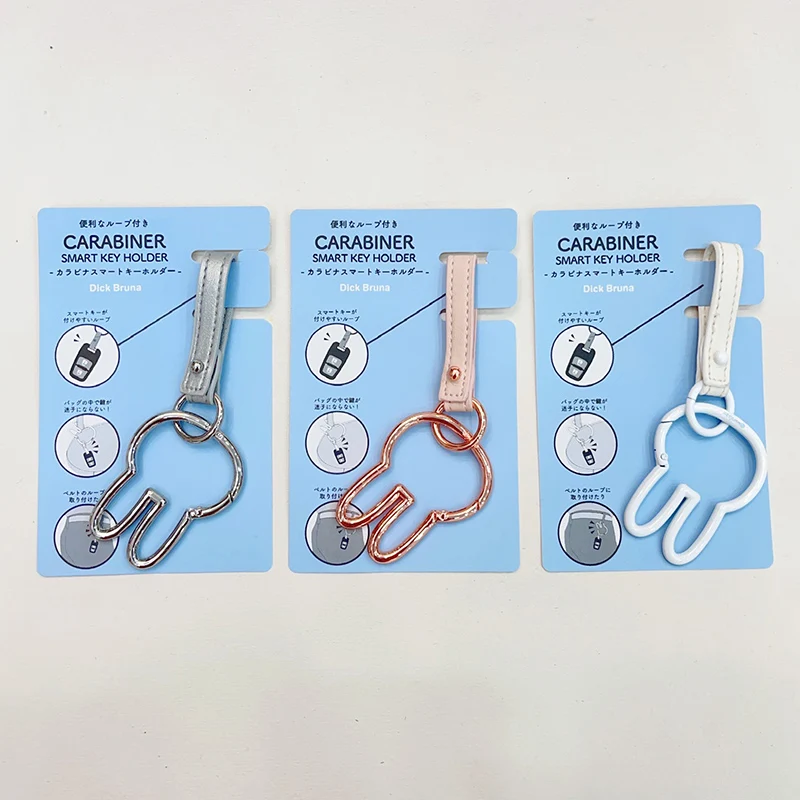 

Kawaii Miffy Keychain Pendant Cartoon Cute Rabbit Spring Buckle Mobile Phone Car Key Pendant Couple Gift