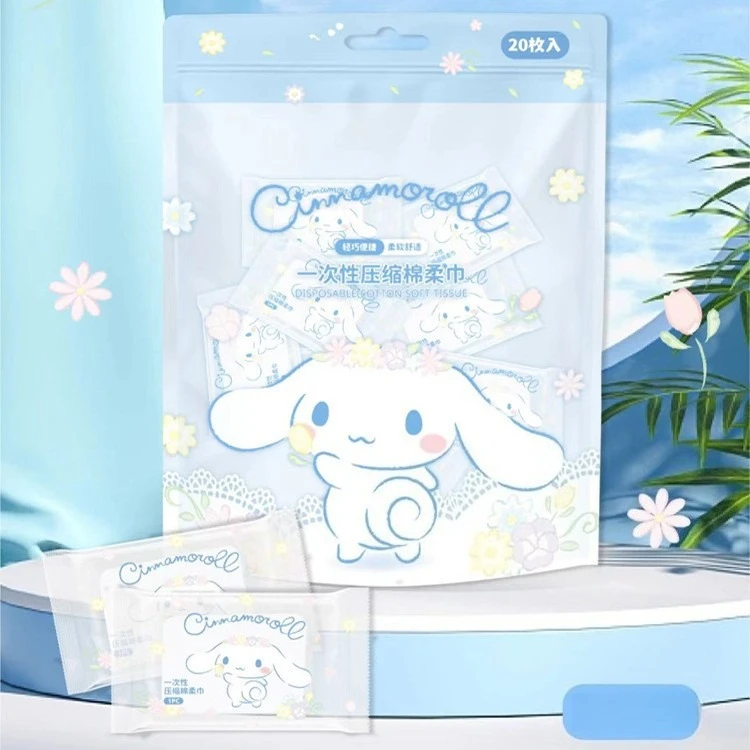 

Miniso Sanrio одноразовое мягкое полотенце из сжатого хлопка с большими ушками для собаки kt cat влажное и сухое два портативных хлопковых мягких полотенца для улицы