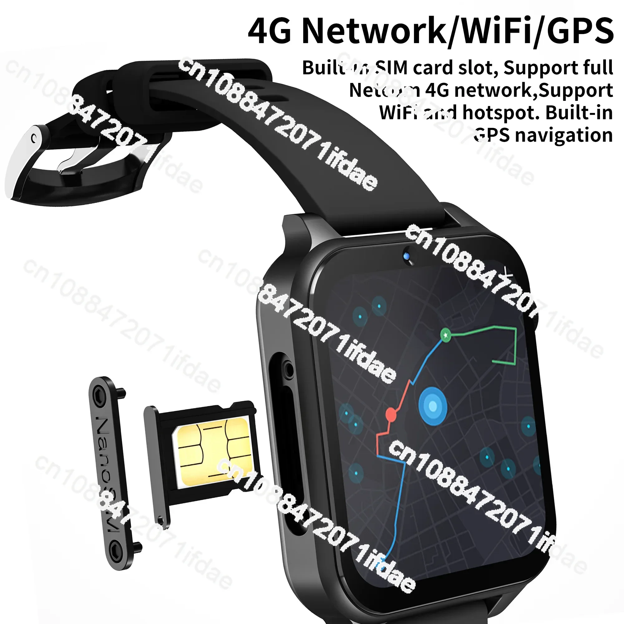 New 4G Internet Smart Watch Phone 4GB 64GB Android 9.0 GPS 1.99