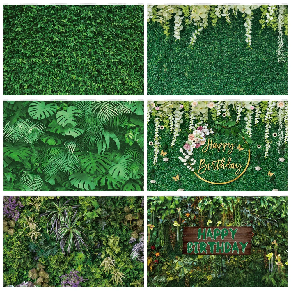 

Green Screen Leaves Backdrop Flower Tropical Jungle Leaf Wall Grass Baby Shower Birthday Wedding Photography Background Props