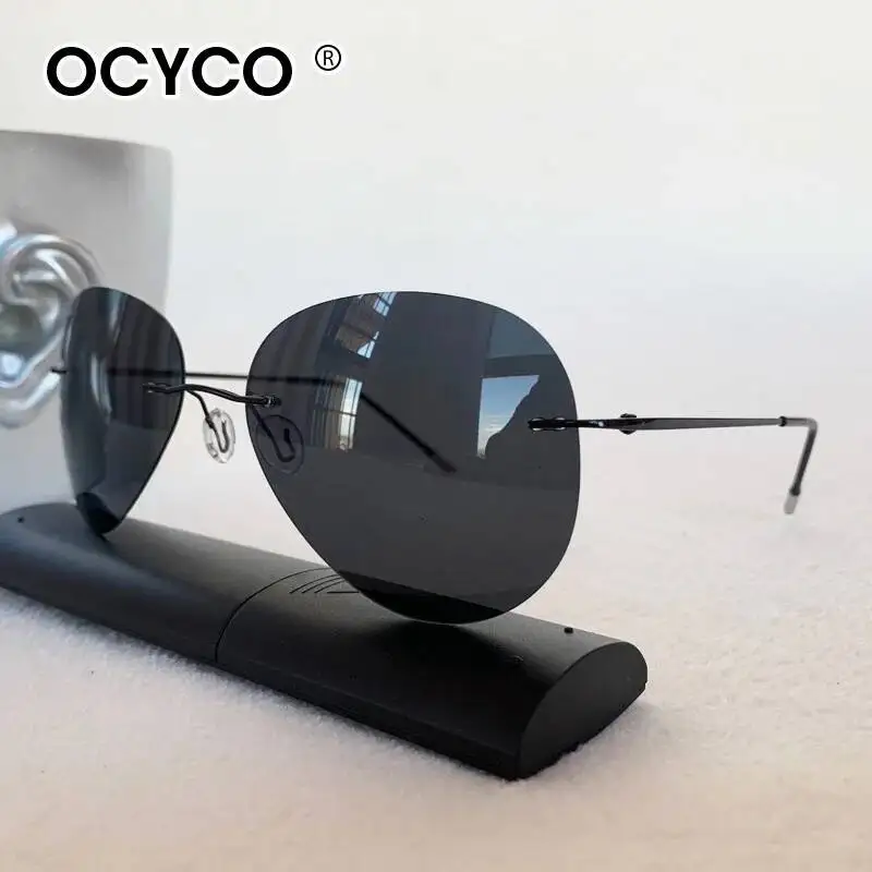 OCYCO 2026 Pilot Polarisierte Sonnenbrille Herren Randlose Ultraleichte Sonnenbrille Damen Fahr- Sport- Angelbrille Sommer-Stil