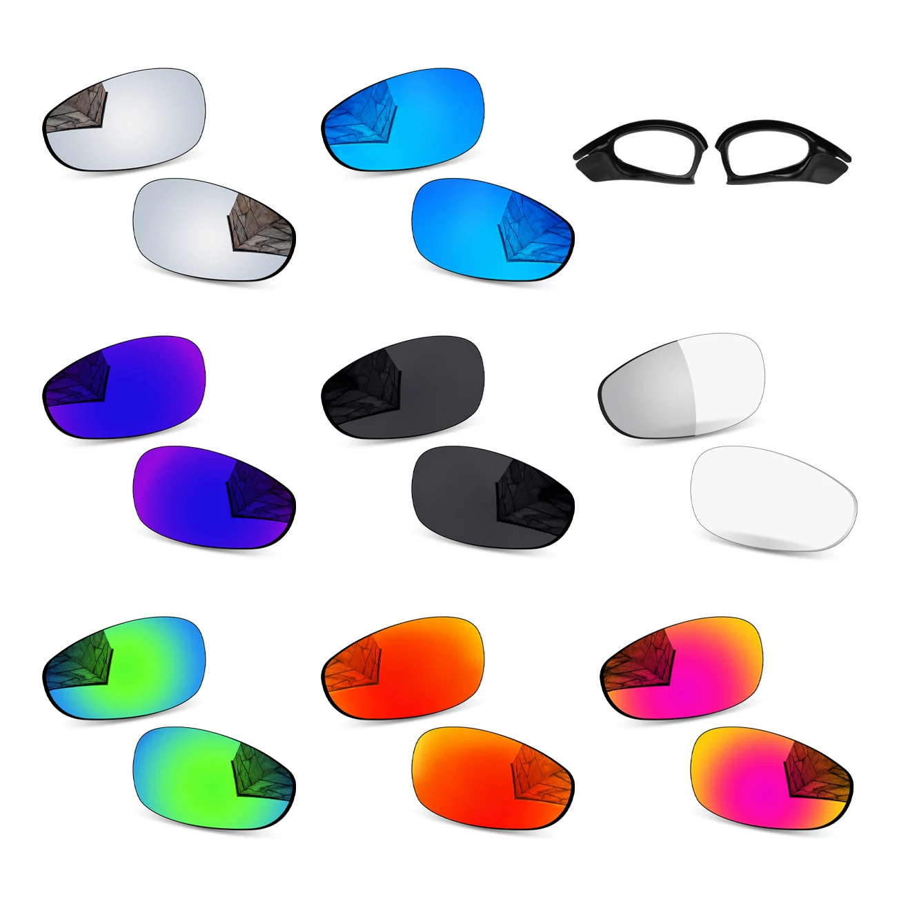 Black Protective Side Blinders & Upgrade Replacement Lenses for Oakley Juliet X Metal Sunglasses Frame 100% UV Protection