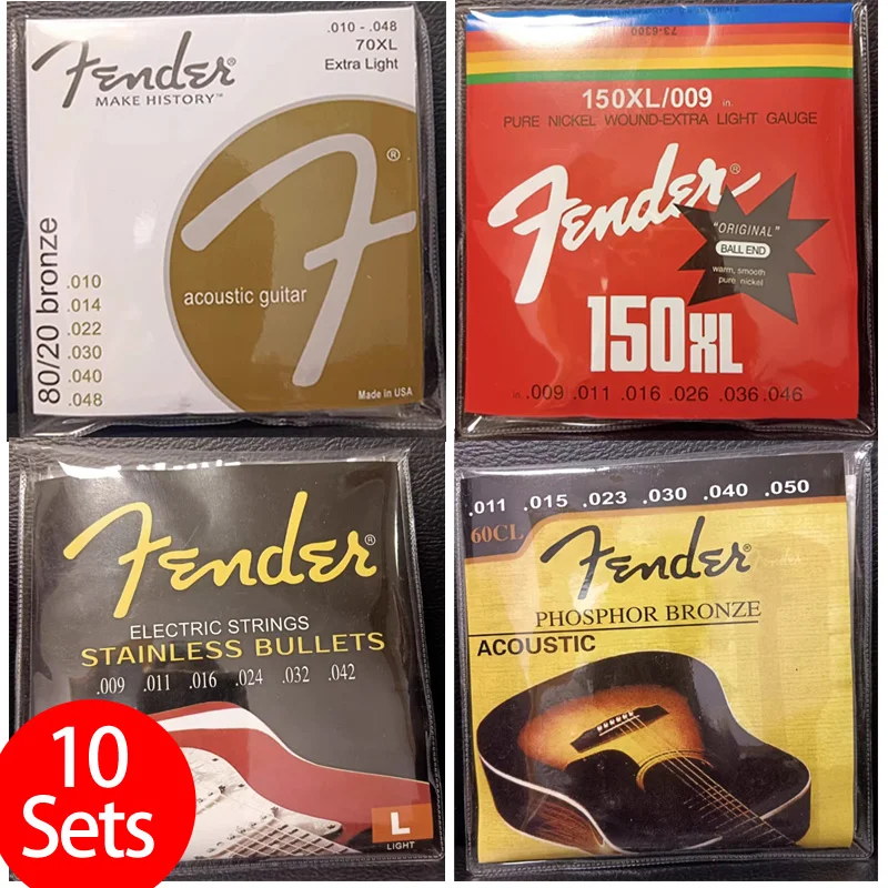 

10 комплектов струн для электрогитары, струны для акустической гитары, никелевая намотка, 80/20, бронзовый сплав, фосфор, бронза