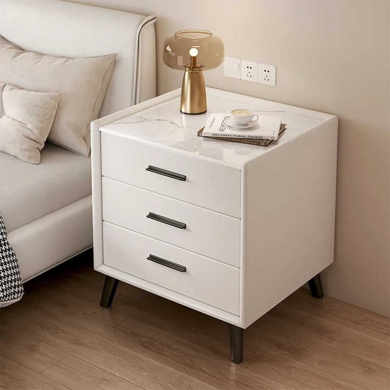 

Bedside High Cabinet 2024 New Small Storage Cabinet Solid Wood Household Bedroom Slate Light