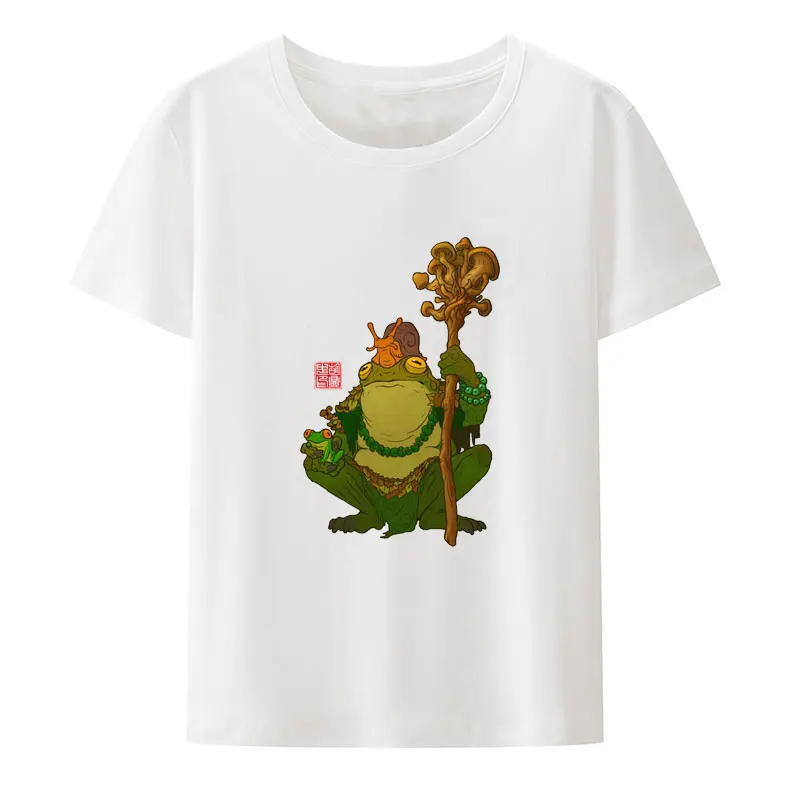 Funny Frog Druid Shaman Witch Doctor Print T Shirt Anime Kawaii Clothes for Women Clothing Retro New Style Graphic Creative Punk