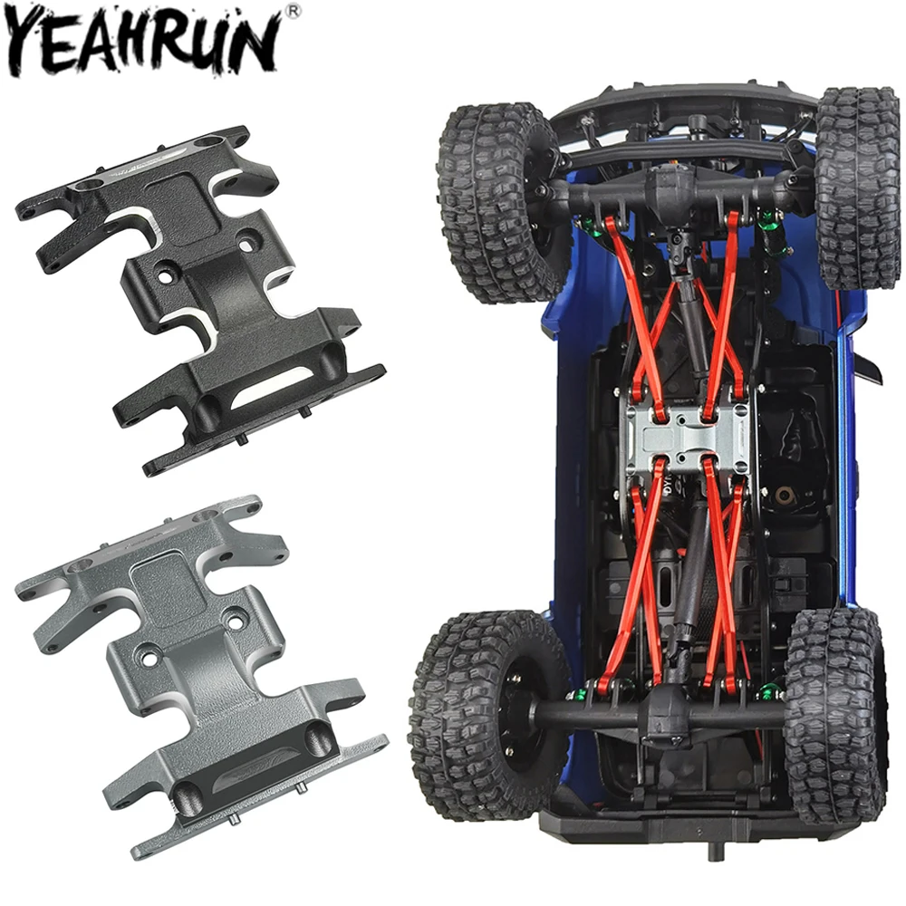 YEAHRUN Aliuminum Chassis Center Skid Plate Transmission Mount for Axial SCX24 Jeep JLU Gladiator 1/24 RC Crawler Car Parts