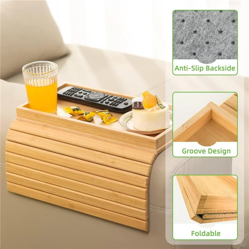 

2X Sofa Tray Sofa Armrest Snack Storage Tray Sofa Shelf Tray