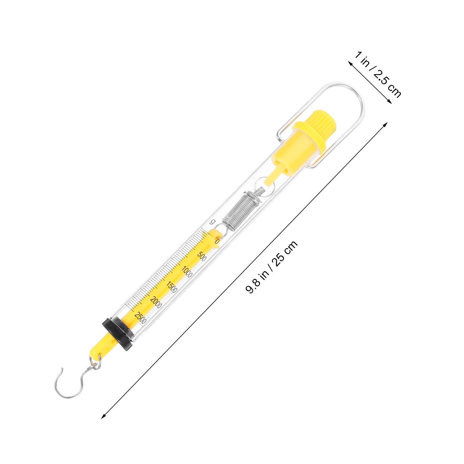 Dinamómetro de equilibrio de resorte, báscula Tubular de plástico de 2,5 kg, báscula de gancho, medidor de fuerza Newton, mecánica, medición de tensión por gravedad, 4 Uds.
