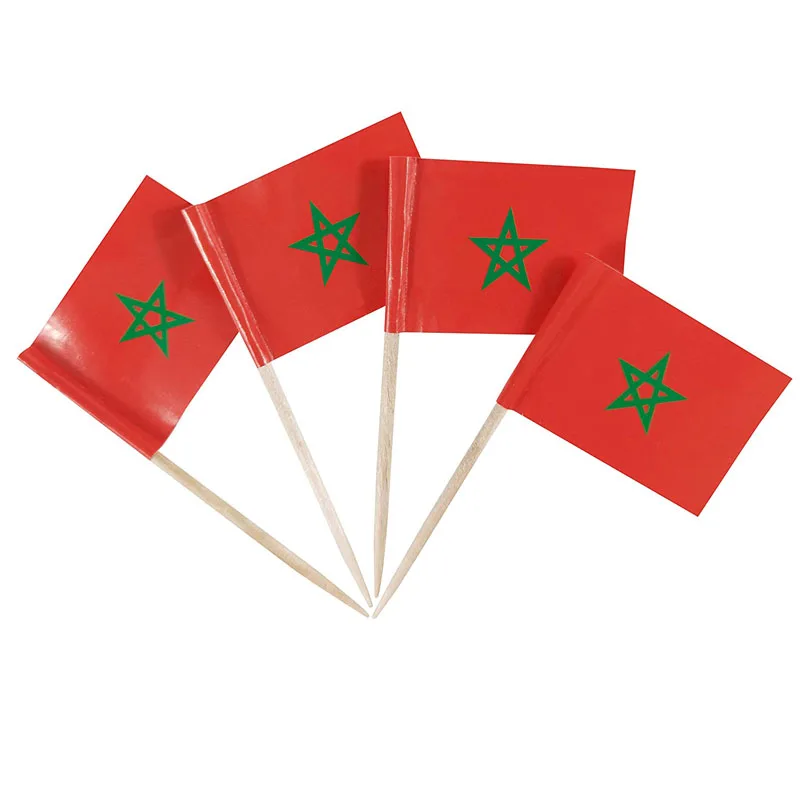 500Pcs/Lot Morocco Toothpick Flags Paper Food Picks Cake Toothpicks Cupcake Toppers Fruit Cocktail Sticks Decoration Toothpicks