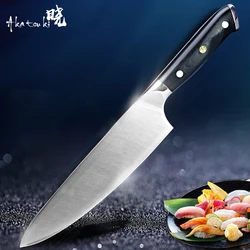 Kitchen Knife 8 Inch Chef Knife 7CR17 440C High Carbon Stainless Steel German G10 Handle Santoku Meat Cleaver Knife Cooking Tool