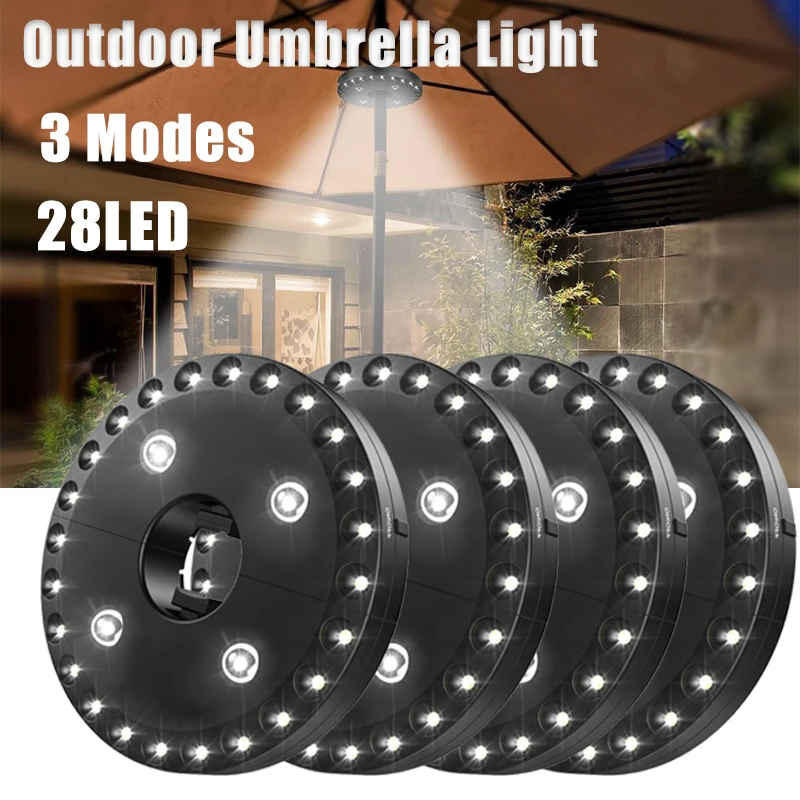 

Зонтик для внутреннего дворика, 28 светодиодный, 3 режима освещения, съемные зонты, уличные фонари для кемпинга, освещение для двора, сада, аварийное освещение
