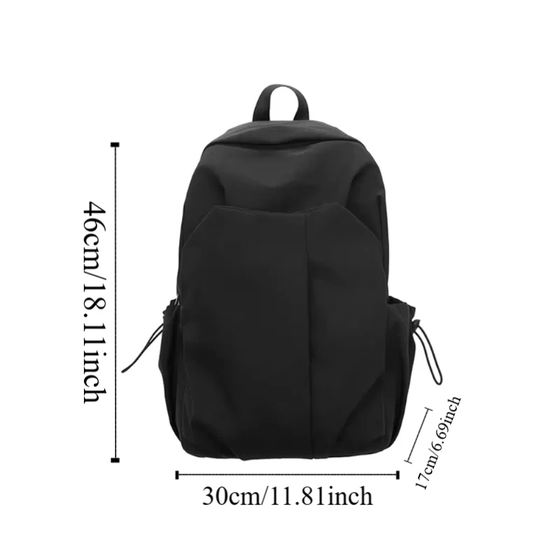 حقيبة ظهر عصرية مقاومة للأوساخ للكمبيوتر بسعة كبيرة بلون سادة حقيبة مدرسية للطلاب كاجوال بسحاب حقيبة كتف للسفر للنساء