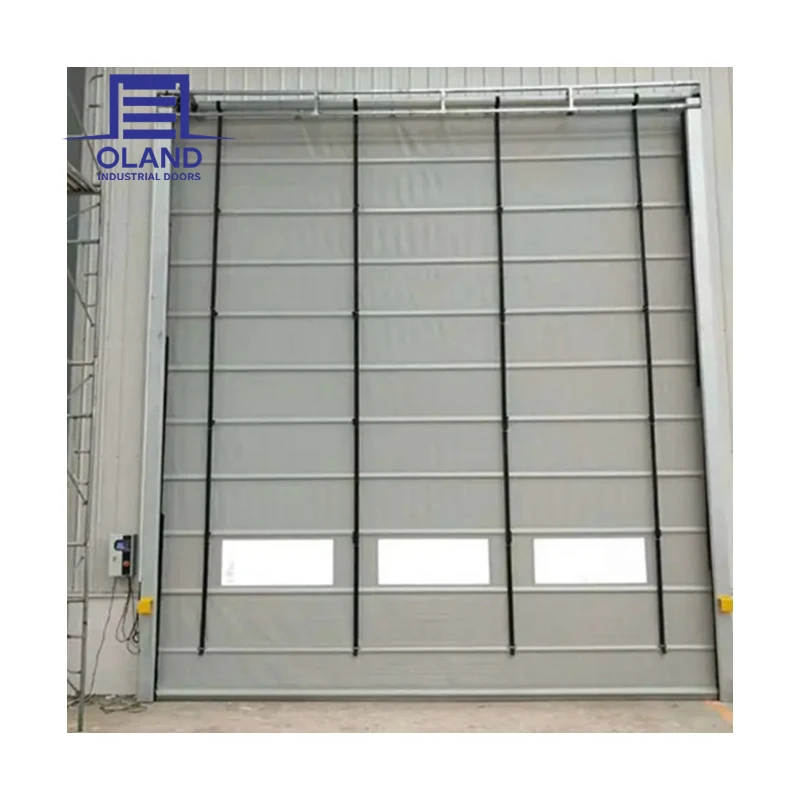 High-Speed Industrial Design Style Induction Doors Waterproof Warehouse Wind Resistant PVC Thermal Insulation Foldable Door