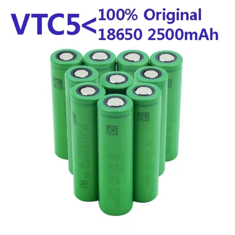 100%.Original.rechargeabie.VTC5.3.7V.2500mAh.Li-ion.battery.18650 para Sony.US18650.VTC5.30A Juguetes Linterna. Herramientas.