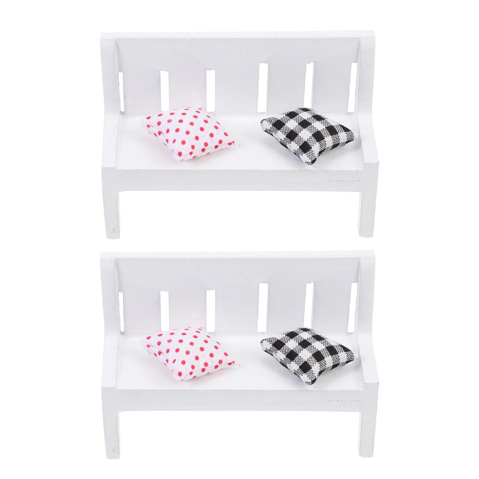 2 set Mini panca Accessorio per decorazioni per mobili piccoli per mini interni realistici Decorazioni per simulazione di decorazioni Micro paesaggio Scena Prop