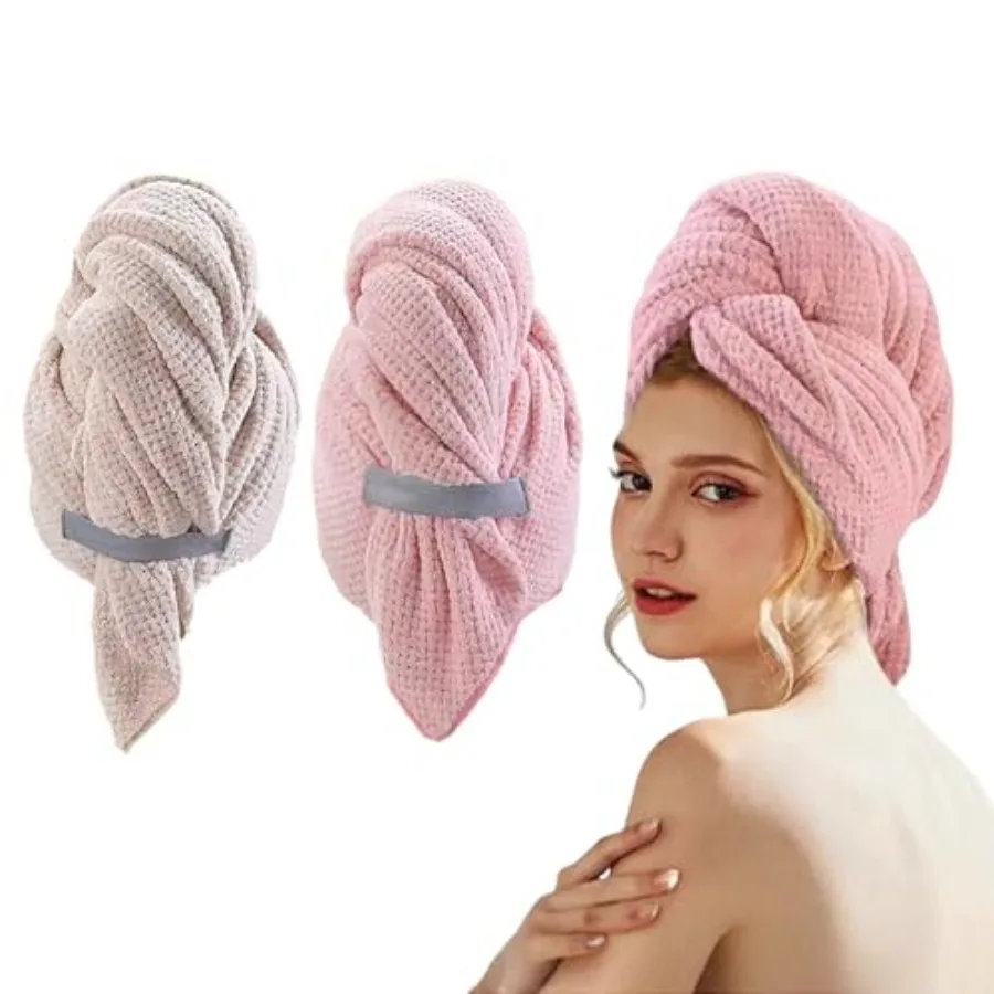 

2 PCS Microfiber Hair Towel, Extra Large Hair Towel Wrap for Women Long Hair, 39.4 x 23.6 Microfiber Towels for Anti-frizz and