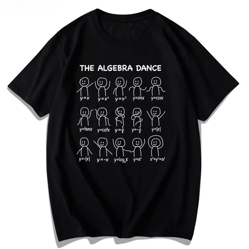 المعادلات التربيعية الجبرية وظائف المثلثية متعة الرياضيات الرقص الصيف قصيرة الأكمام الاتجاه تي شيرت Camiseta Hombre
