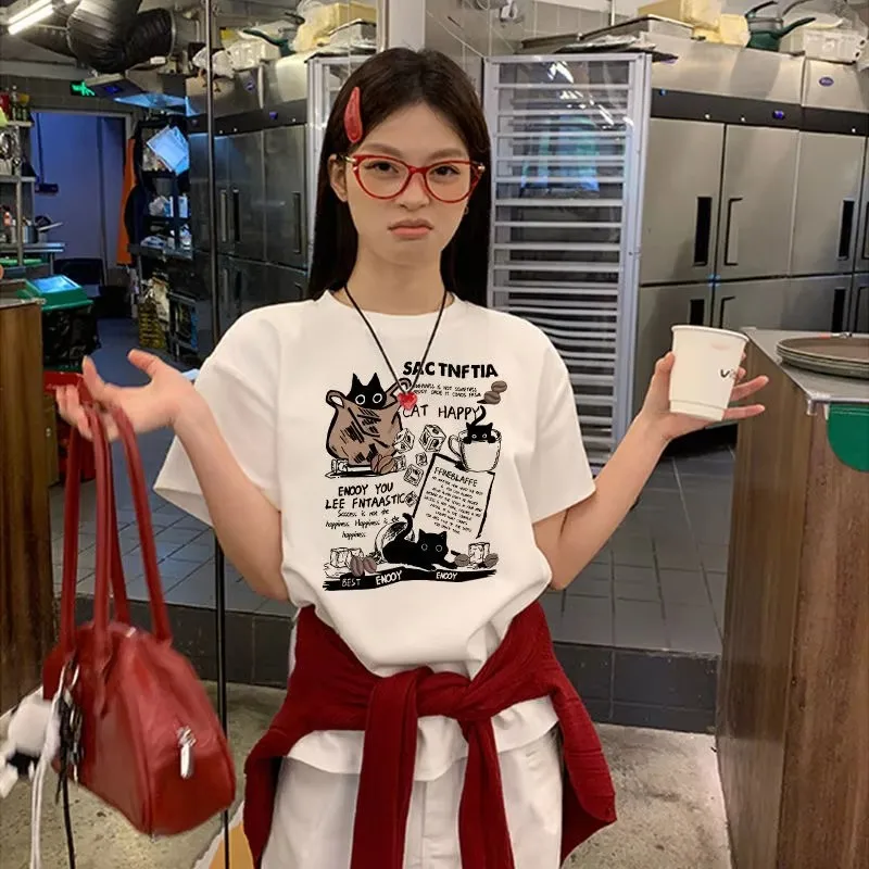 아메리칸 레트로 반팔 티셔츠, 여름 신상 트렌디 브랜드, 하이 스트리트 의류, 루즈 캐주얼 반팔 커플 티셔츠