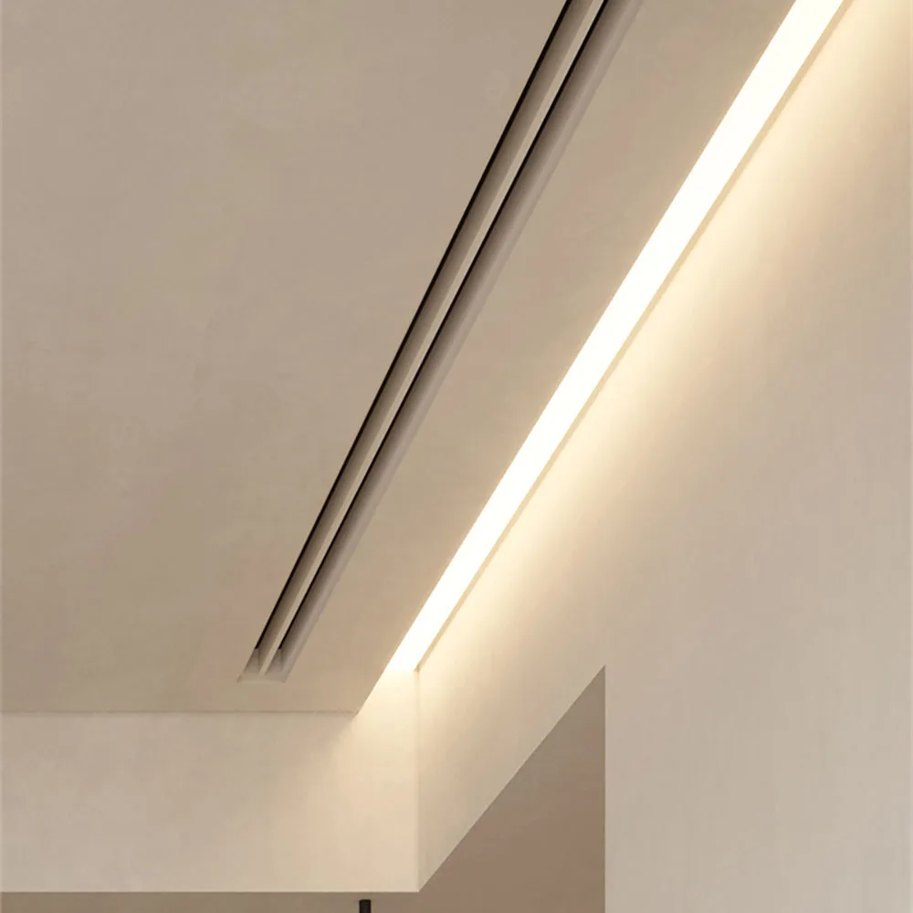 Support de canal de profil en aluminium LED encastré, intérieur, maison, plafond, mur, barre de rétroéclairage, lumière linéaire, éclairage