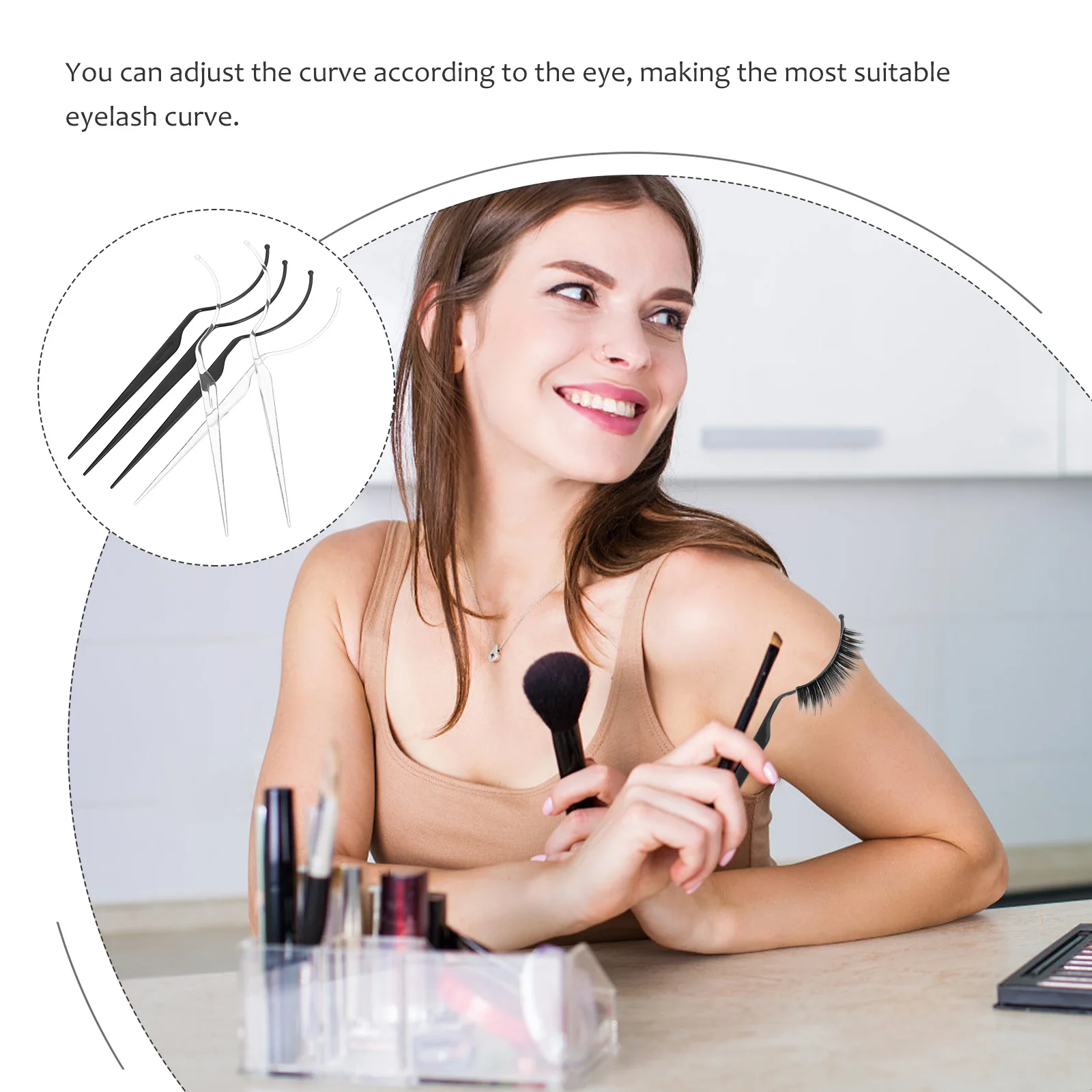 6-teiliges Salon-Zubehör, Werkzeug-Set für künstliche Wimpern, starke Aufbau, verstellbar, für ideale Wimpern, passend für perfektes Make-up, Liebhaber-Geschenk