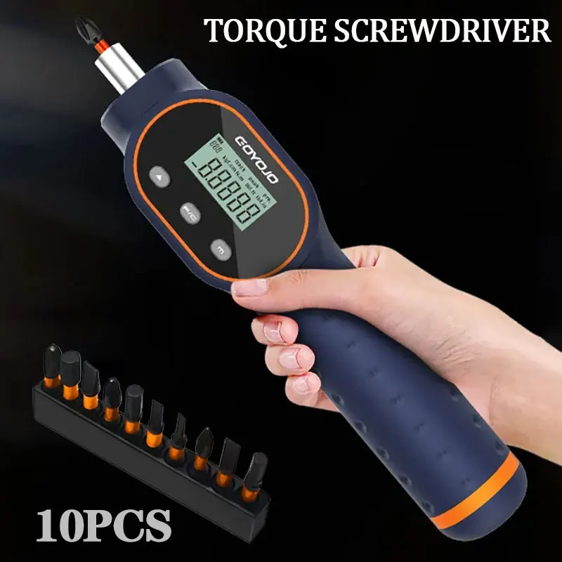 Digital Torque Screwdriver Set 7.08 in-lb 1/4” High Precision Adjustable Torque Non Slip Handle Magnetic Drill Bit Turn Screw