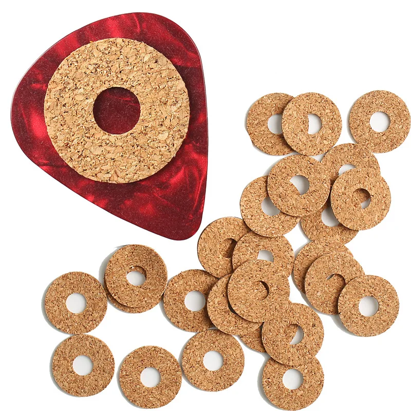 20pcs Guitar Pick Grip Tape Cork Sticked on Pick Standard 18mm/0.7inch Guitar Accessories （Excluding paddles）