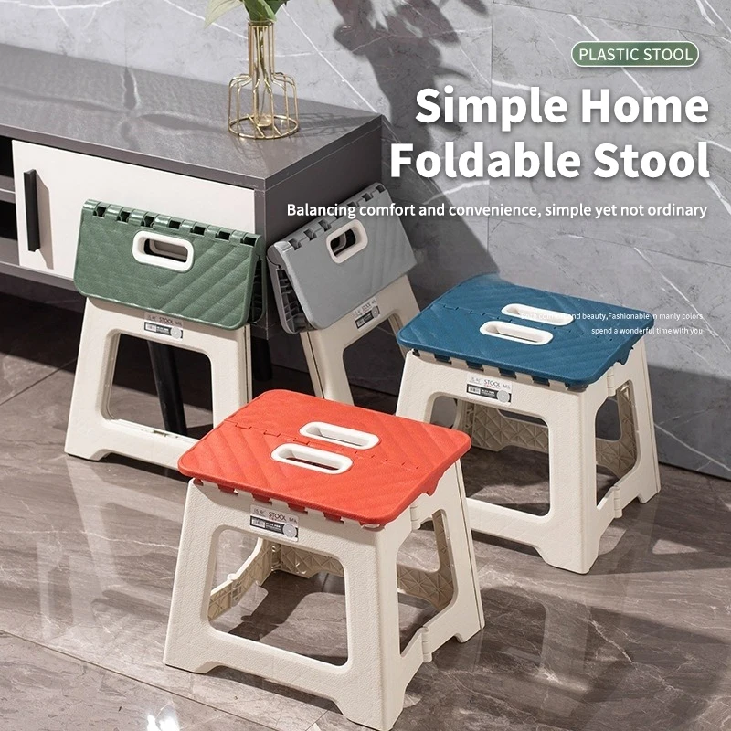 مقعد صغير سميك قابل للطي كرسي محمول قابل للطي للنزهات الخارجية والتخييم والسفر والاستخدام المنزلي وتصميم موفر للمساحة