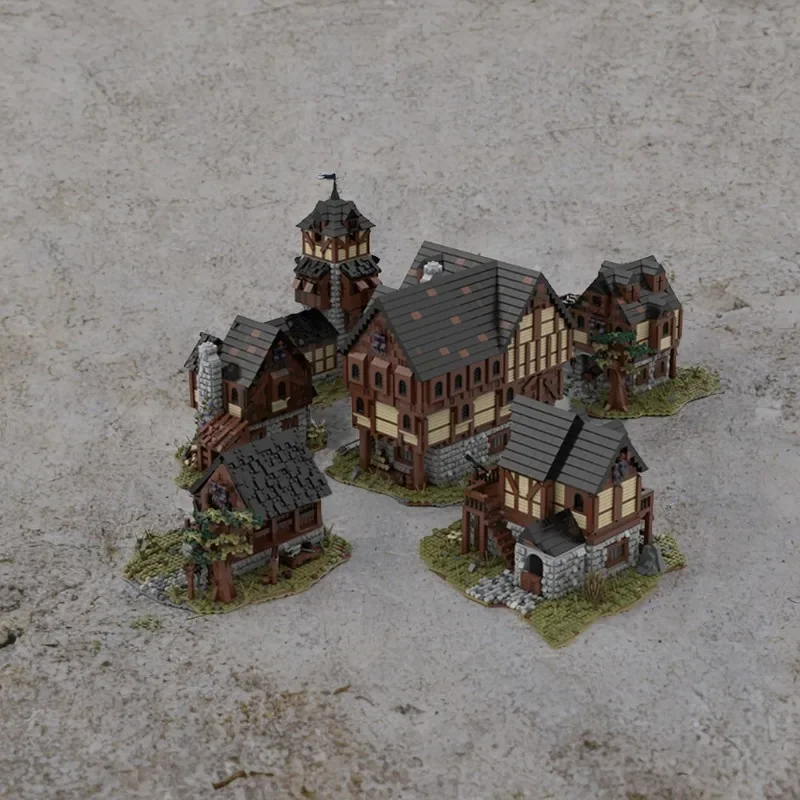 

15192PCS Medieval Village MOC Educational Building Bricks Medieval Building Modular Model DIY Assembly Toy Holiday Gift