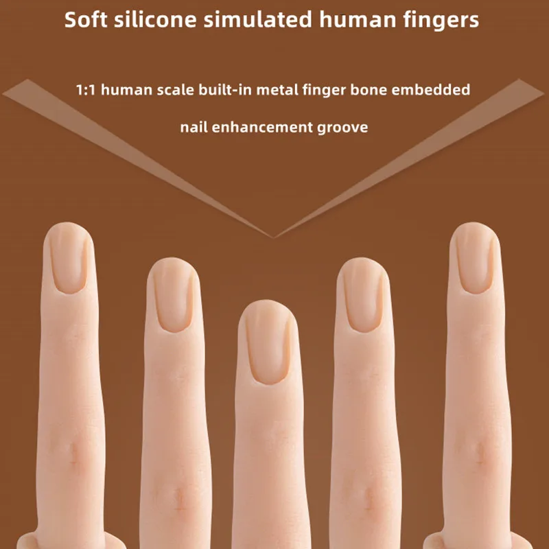 1 Simulated Silicone Sracticing Finger Model Can Bend And Deform Nail Salon Nail DIY Embedded Nail Slice Training Accessories