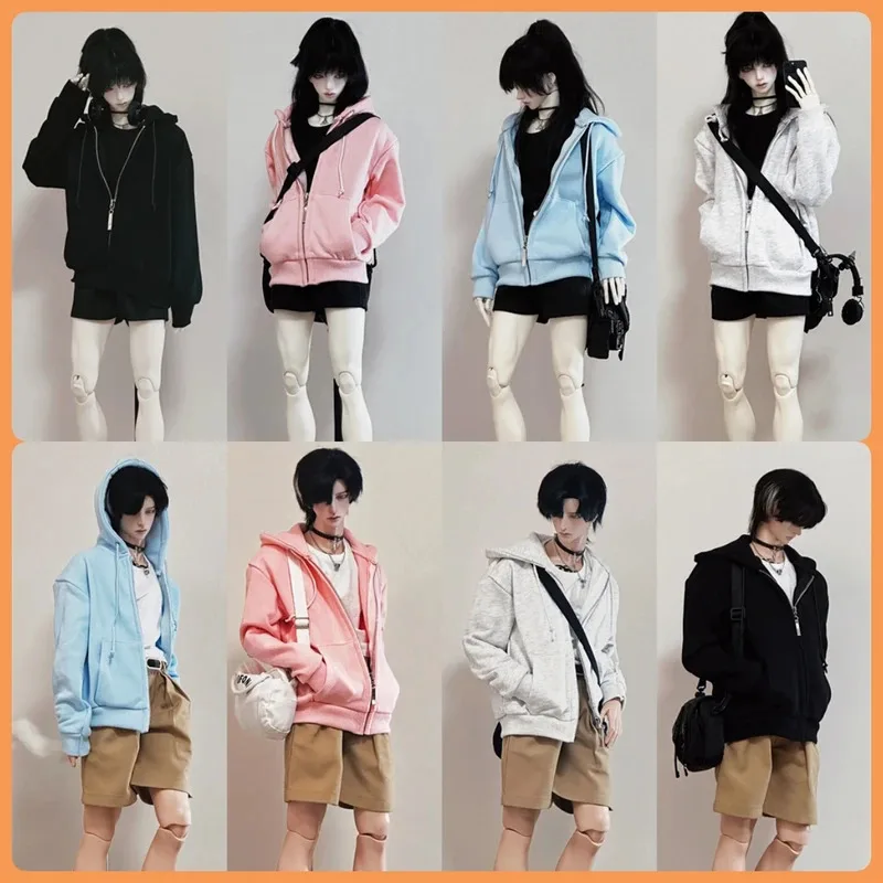 

[Только продажа одежды] Кукла большого размера 1/4, кардиган на молнии, толстовка с принтом, свободная повседневная куртка, одежда для кукол BJD