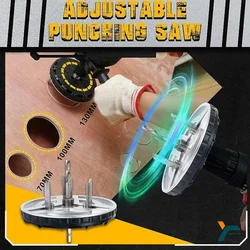 45-130mm Adjustable Punching Saw Drill Saw Hole Opener Wood Plastic Cutting For Power Drill Cordless Screwdriver Woodwork Tool