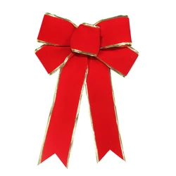25cm Red Velvet Ribbon Christmas Bow, Christmas Tree Decoration, Christmas DIY Bow Hanging Decoration