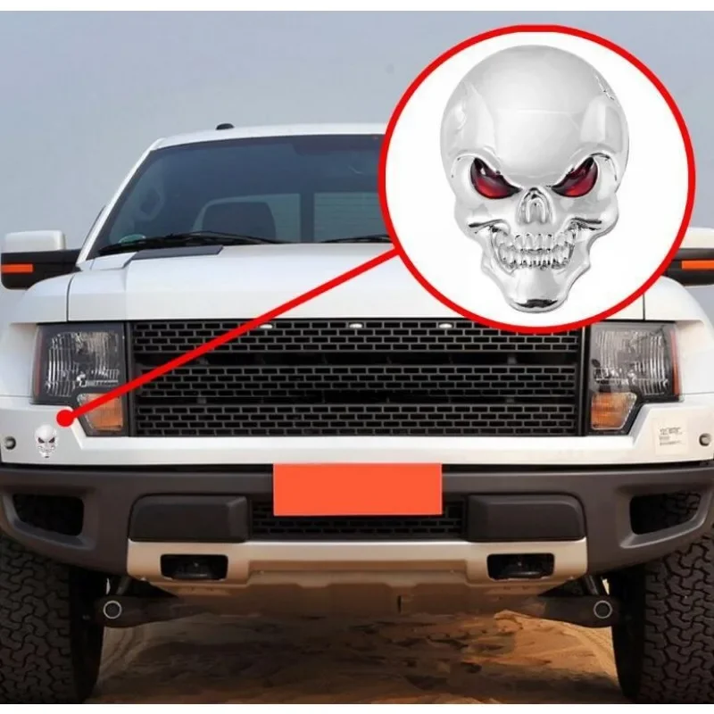 3D metal Skull Skull Car sticker Personality Creative decorative truck tag badge Styling decorative sticker accessories