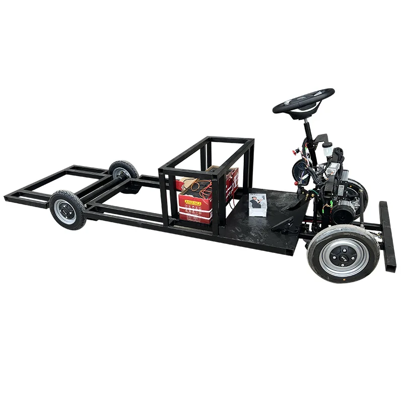 Four-wheeled construction vehicle chassis special-shaped four-wheel drive electric stall snack truck chassis