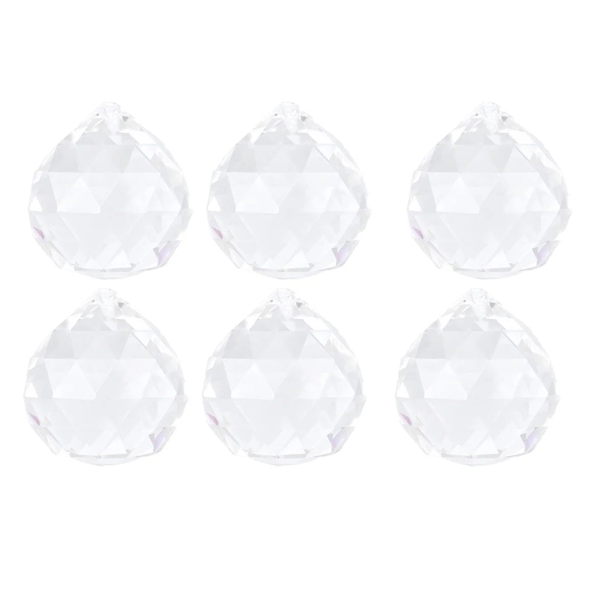 

6Pcs Crystal Ball Pendants Finely Prisms for Window Chandelier Curtain Feng Shui Rainbow Decor