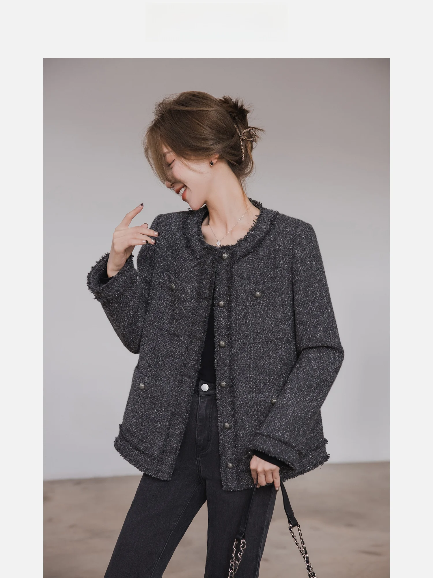 

Женское пальто Ele Byzantine Sle для похудения, универсальное длинное свековое пальто Ne Thiened из смеси полиэстера