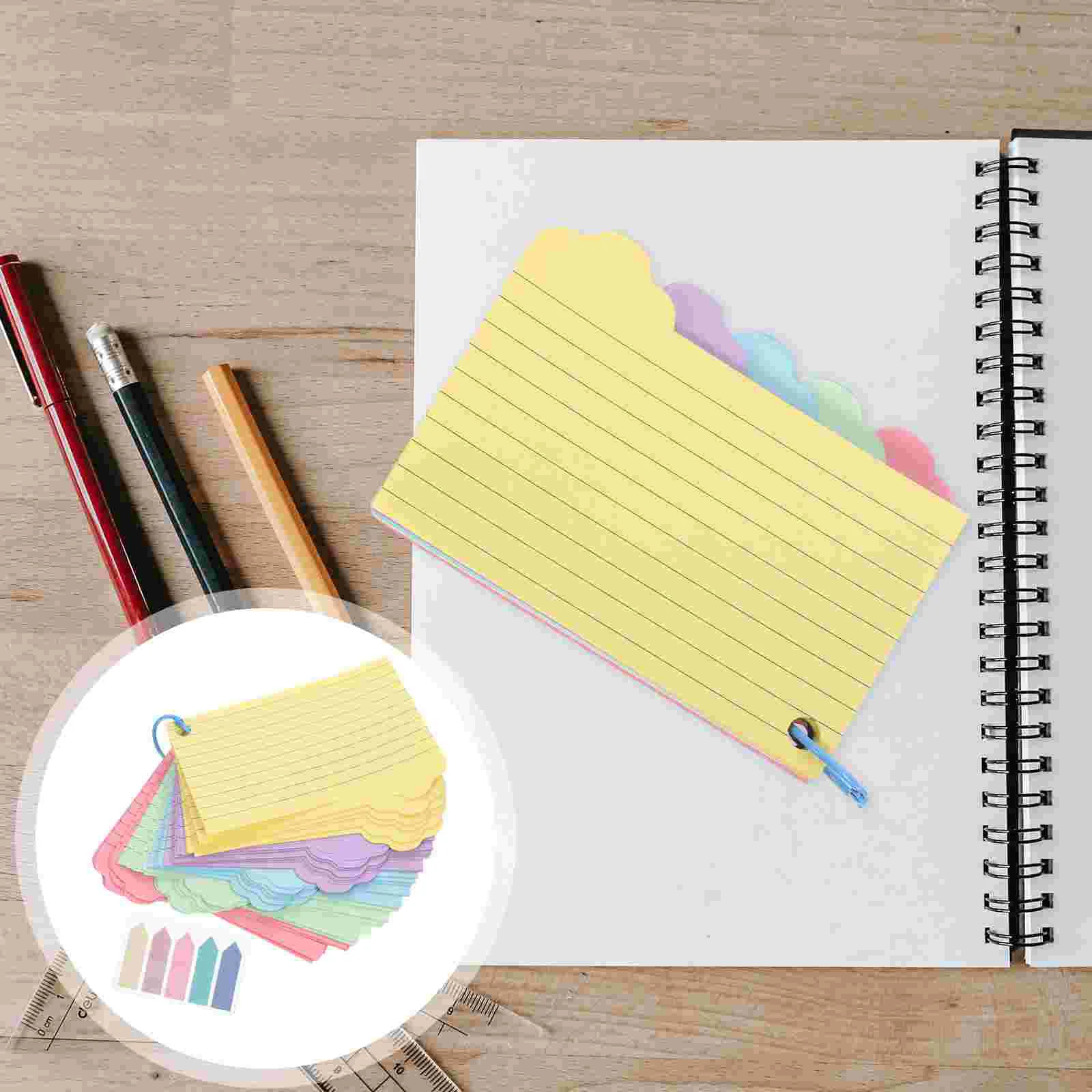 

Blank Index Cards Note Pre Hole Punched White Office Supplies Pocket Notepads Memory Learning Flashcards Lined Notebooks