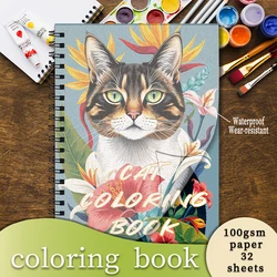 Coloring Book - 8.3 x 11.2 inches 32 pages of cute cat coloring book - ideal gift for family or friends