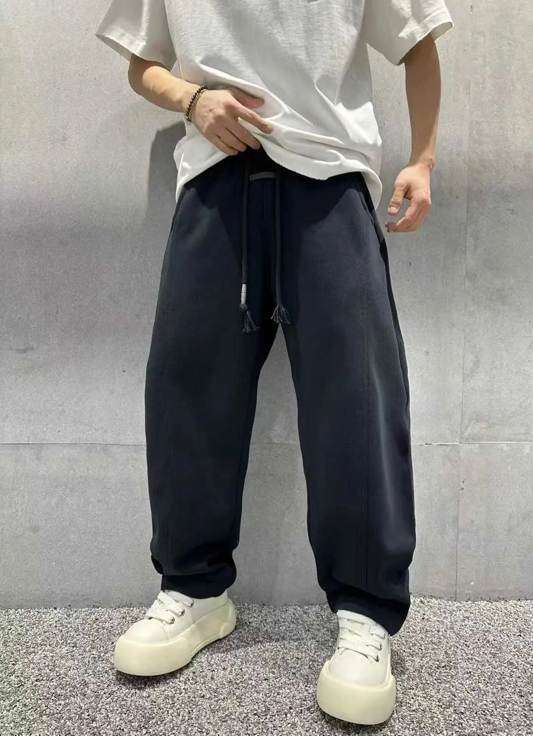 

Spring 2026 Faionable Casual Pants Dstring Loose Wide Leg Long Trousers ex Knife Sweatpants Polyester Fiber