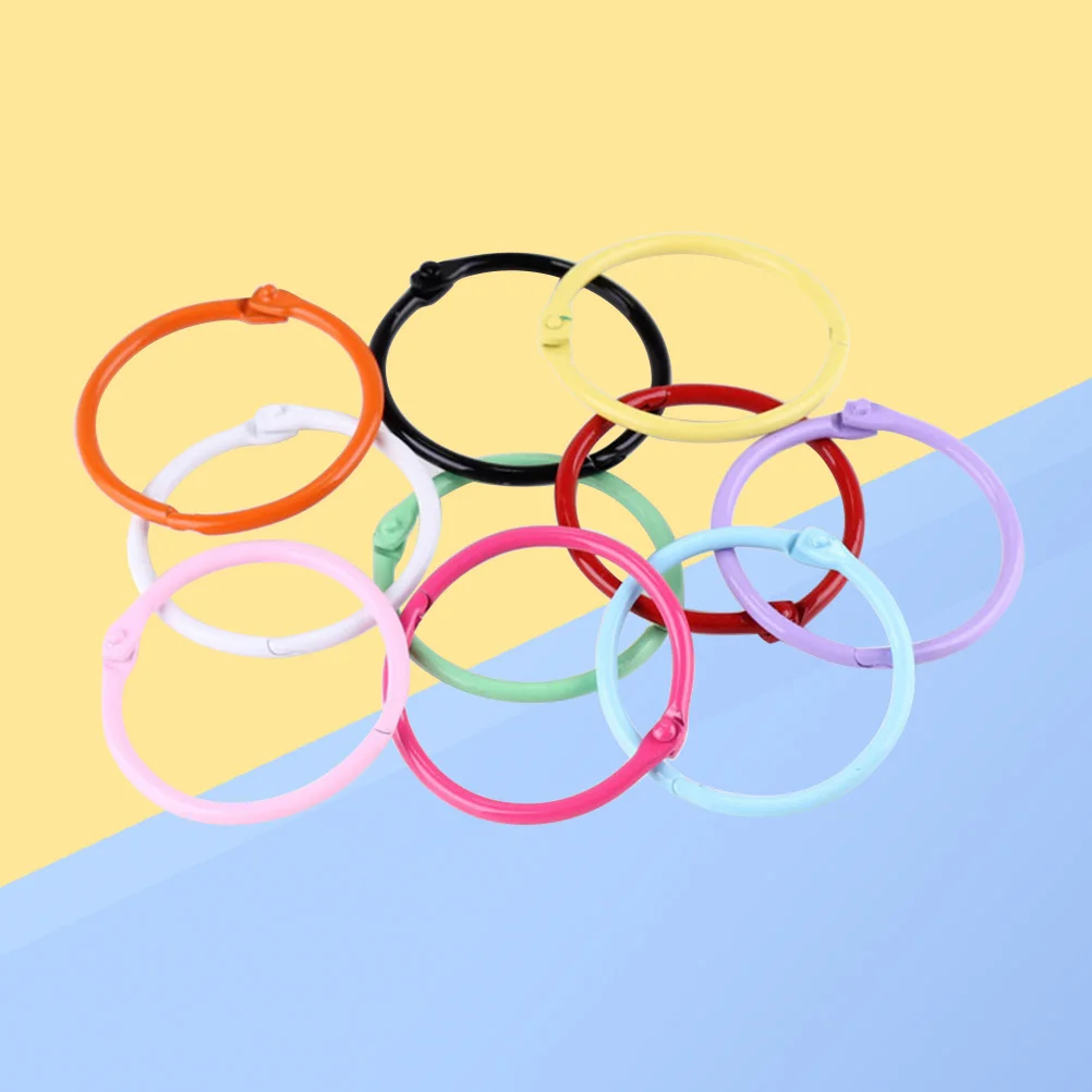 

24Pcs Metal Book Rings Colorful Loose Leaf Binder Scrapbook Clips Keychain Holder Photo Paper Organization Loose Leaf Binder