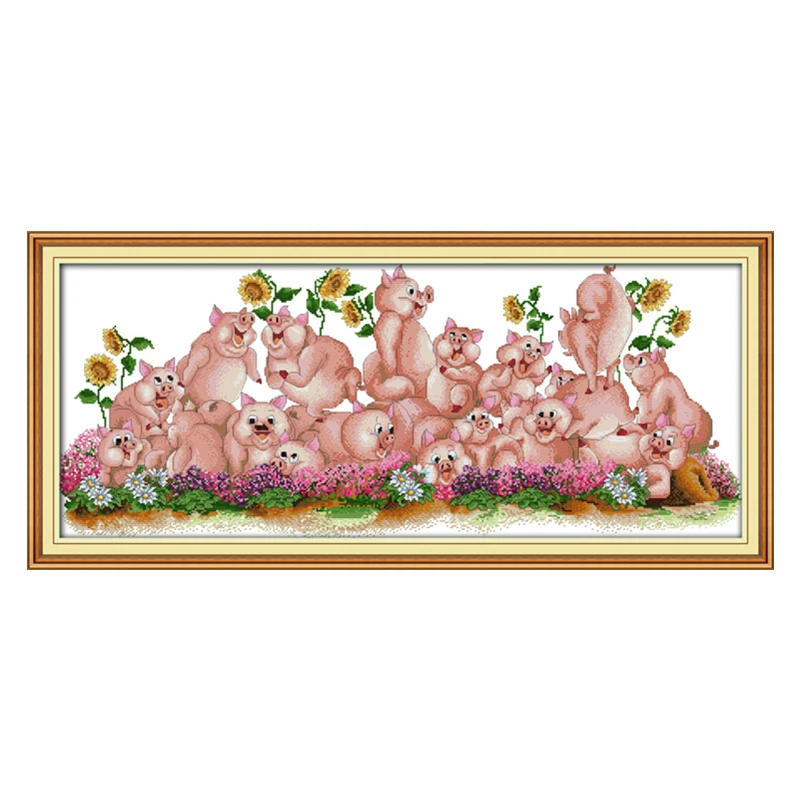 

Набор для вышивки крестиком Song of pig, 18 карат, 14 карат, 11 карат, печать на холсте, вышивка «сделай сам», рукоделие